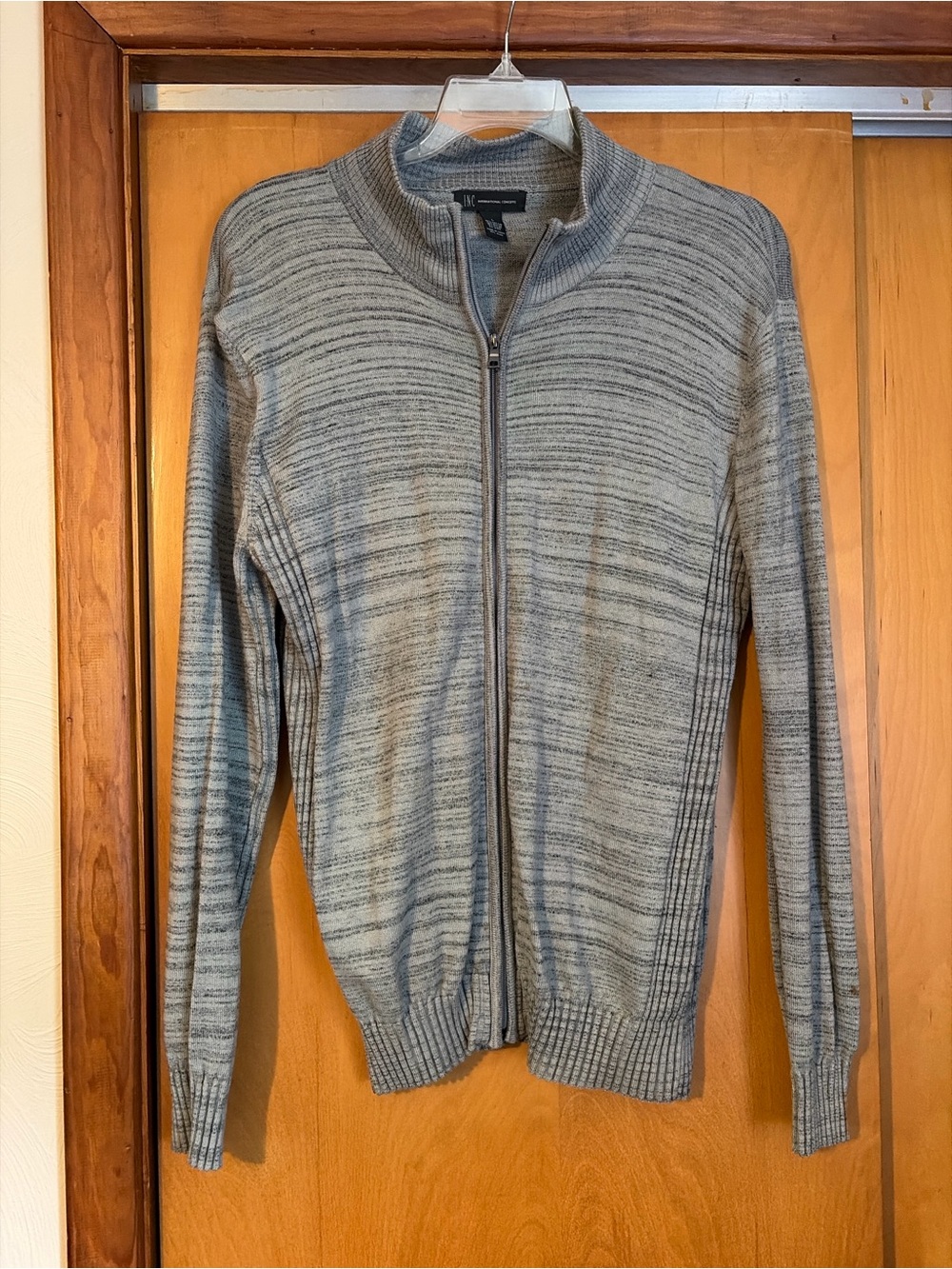 INC International Concepts Men's Heather Gray Zip-Up Sweater
